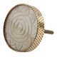 Cream Round Rose Bone and Metal Knob
